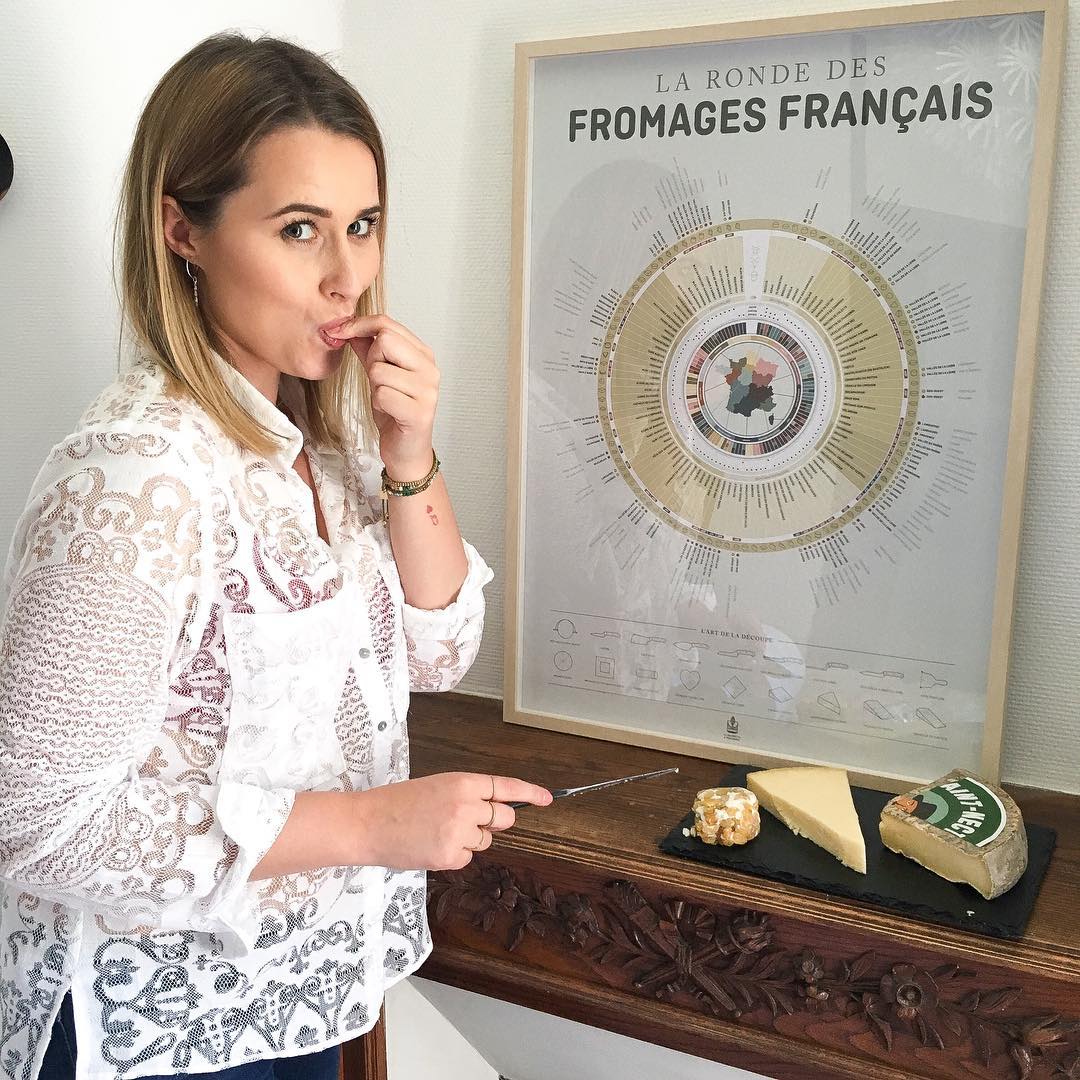 Photo by sophieRmakeup in Clermont-Ferrand, France with @lamajoretteamoustache. May be an image of 1 person, indoor and text that says 'LA RONDE DES FROMAGES FRANÇAIS !!!!!!!! 11 色'.