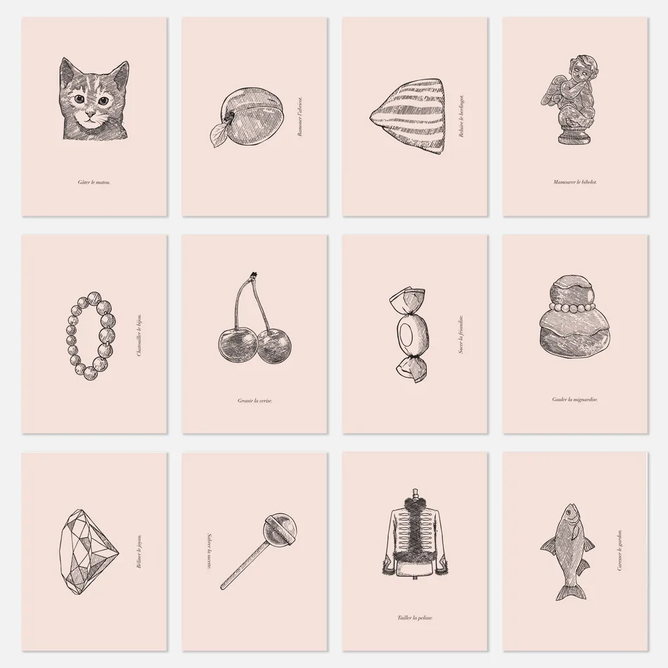 Etui 12 cartes postales - Les nuits d'une demoiselle