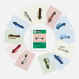 Etui 12 cartes postales - Collection des voitures mythiques
